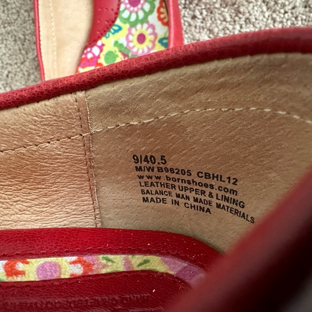 Born Red Leather Flats - Size 9/40.5 - Picture 6 of 7